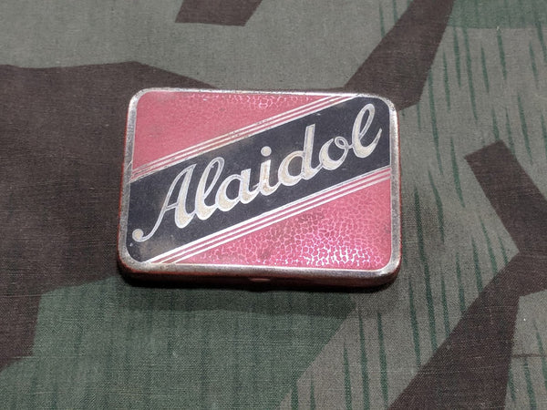 Vintage WWII-era German Alaidol Pill Tin for Pain Medicine