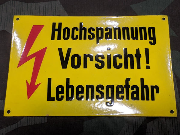 Vintage WWII-era German Enamel Electrical Sign