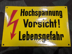 Vintage WWII-era German Enamel Electrical Sign