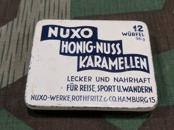 Vintage WWII-era German Nuxo Honey-Nut Caramel Tin