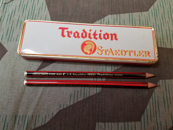 Vintage WWII-era German Staedtler Pencil Box with 5 Pencils