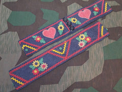 Vintage WWII-era German Trachten Traditional Felt Belt for Dirndl