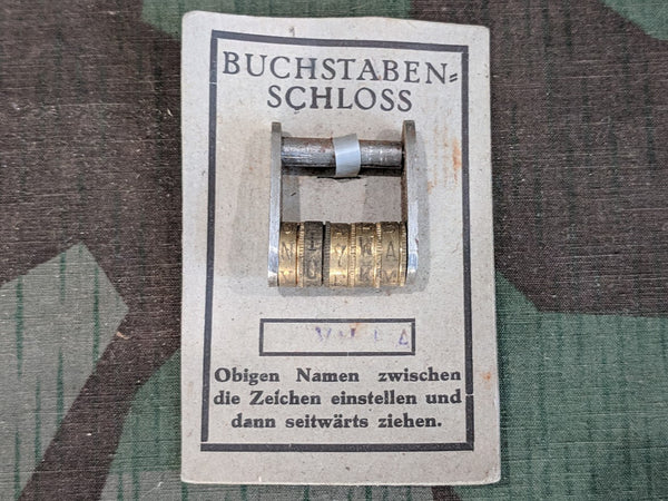 Vintage WWII 1930s 1940s German Name Lock