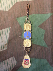 Vintage WWII 1940s Paris France Watch Fob Keychain