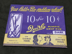 Vintage WWII 1940s Quirl Hairpins - New Old Stock - WAC Graphic