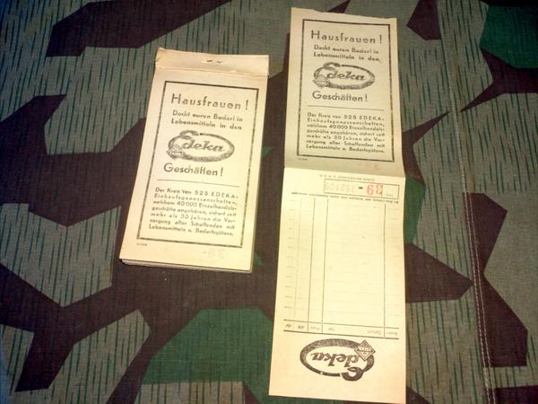 Original 1940s Edeka Grocery Store Receipts