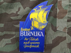 Vintage German 1940s Landfried Burnuka Tobacco Advertising Sign