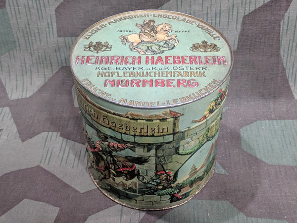 Vintage WWII German Heinrich Haeberlein Lebkuchen Cookie Tin