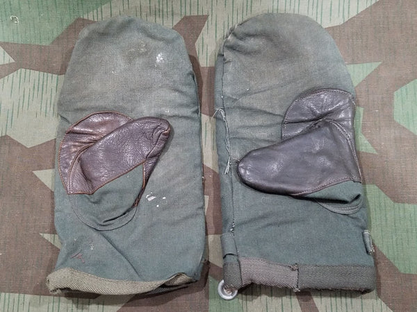Vintage WWII German Pair of Wool Lined Mittens