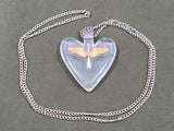 Vintage WWII Lucite Heart Necklace with Air Army Corps Logo