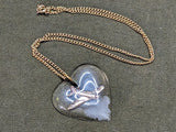 Vintage WWII Lucite North American T-6 Texan Airplane Heart Necklace