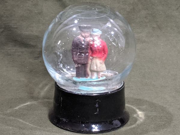 Vintage WWII Soldier and Sweetheart Snow Globe