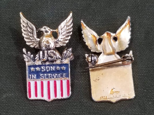 Vintage WWII Son in Service Sterling Sweetheart Pin