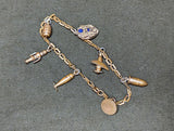 Vintage WWII Sweetheart Army Charm Bracelet 