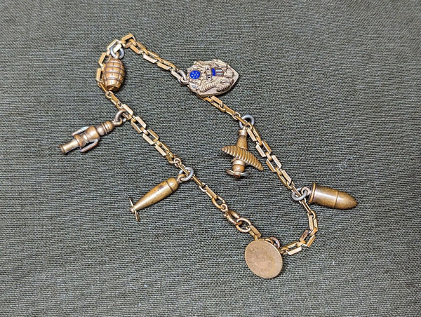 Vintage WWII Sweetheart Army Charm Bracelet 