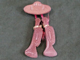 Vintage WWII Sweetheart Leather US Hat with Trumpets Pin Brooch