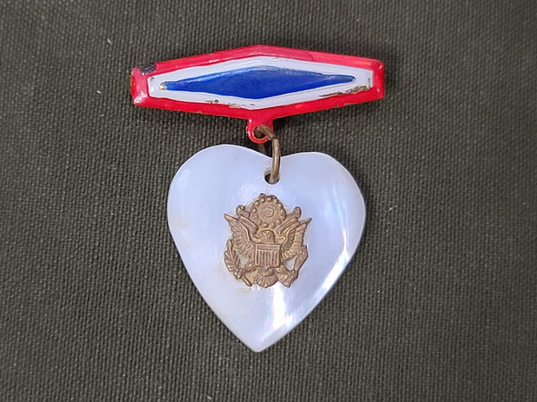 Vintage WWII Sweetheart Mother of Pearl Army Pin