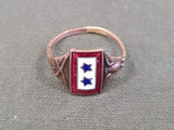 Vintage WWI Blue Star Son In Service Sweetheart Ring 1917