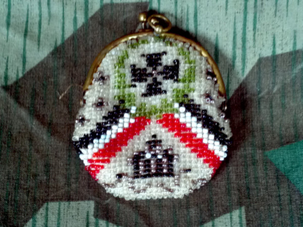 Vintage WWI German Beaded Coin Purse Sweetheart