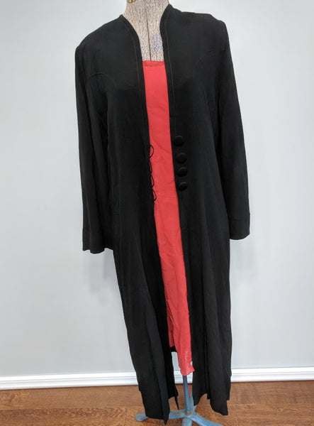 German Black Jacket & Red/Orange Slip Dress <br> (B-36" W-33" H-44")