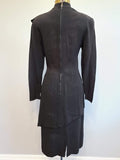 Black Rayon Beaded Skirt Suit Asymmetrical <br> (B-35" W-26" H-35")