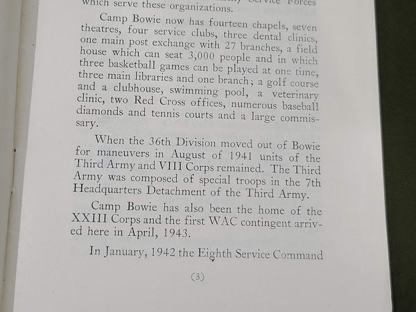 Camp Bowie Pocket Guide