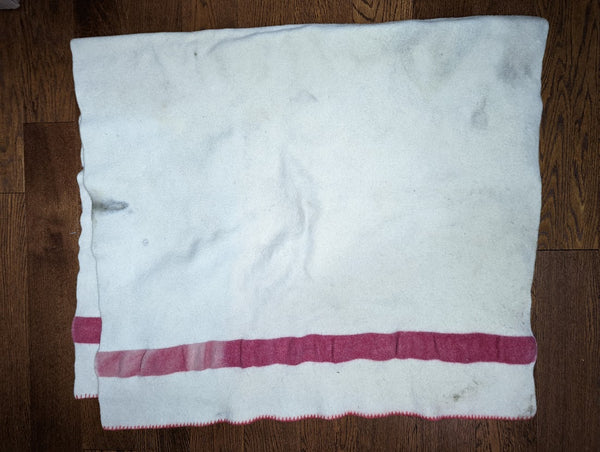 Original Pre War German Army Blanket 2 Red Stripe