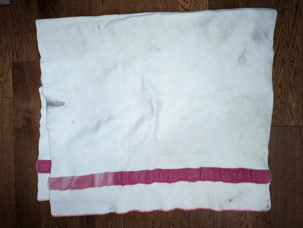 Original Pre War German Army Blanket 2 Red Stripe