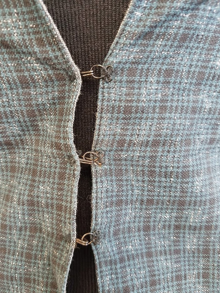 German Teal Plaid Vest