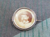 WWI German Sweetheart Pin Brooch with Soldier's Photo