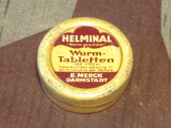 WWII-era German Helminal Wurm-Tabletten Pill Tin