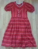 Vintage 1940s German Red Dirndl Dress WWII-era