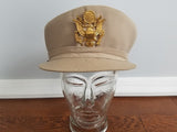WWII ANC Army Nurse Women's Uniform Beige Service Hat (Size 22 1/2)