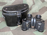 WWII German Dienstglass Karl Zeiss Jena 6X30 Binoculars in Case