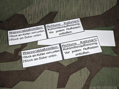 German Ford V3000s and Maultier Kaltstart Dash Decal