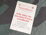 WWII German KDF Theater Playbill (with Air Raid Instructions)