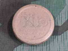 WWII German Pilo Leather Shoe Polish Container