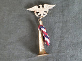 WWII US Patriotic Eagle & Horn Sweetheart Pin Brooch