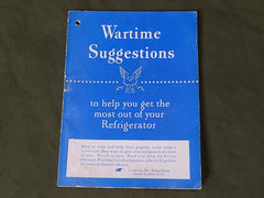 WWII 1943 Wartime Suggestions for your Refrigerator Booklet
