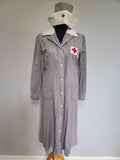 WWII American Red Cross Gray Lady Women's Uniform Dress & Hat Seersucker