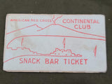 WWII American Red Cross Snack Bar Ticket