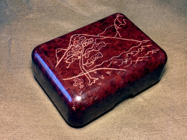 WWII Bakelite Soap Dish with Carving Japanese Trench Art