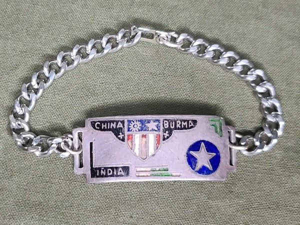 WWII CBI China Burma India Silver Sweetheart Bracelet