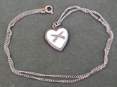 WWII Crossed Rifle Army Infantry Sweetheart Locket Necklace