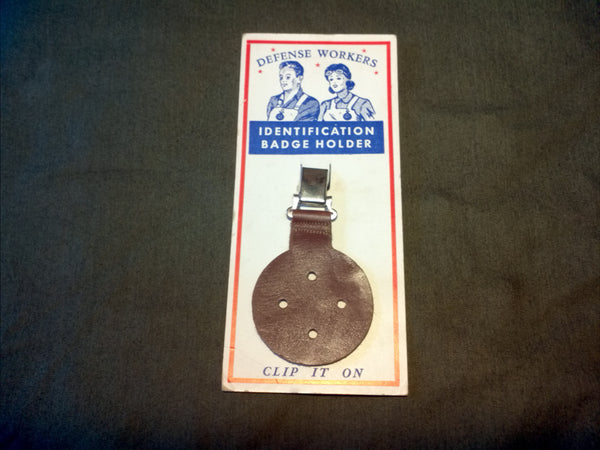 WWII Defense Workers Badge Holder on Card New Old Stock