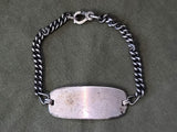 WWII GI Blank US Sterling ID Bracelet