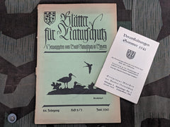 WWII German 1941 Blätter für Naturschutz - Booklet for Nature Protection