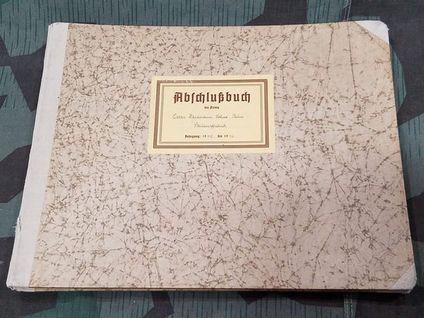 WWII German Abschlußbuch Annual Ledger Accounts Book 1940-1942
