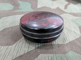 Vintage German Brown-Red Bakelite Round Container