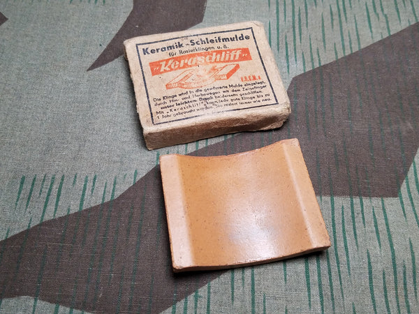 WWII German Ceramic DRGM Razor Sharpener in Original Box